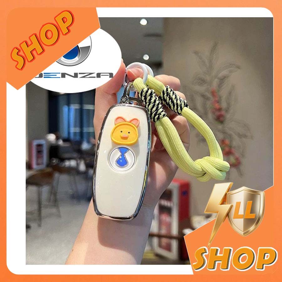 [READY]DENZA D9 Cartoon Key cover DENZA BYD DENZA EV Braided Rope Keychain IPHI