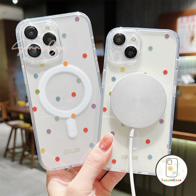 จุดโพลก้า เคสไอโฟน เหมาะสำหรับ IPhone 11 13 12 16 15 14 Pro Max XR X XS Max 7 8 Plus se3 se2020  เรียบง่ายและโปร่งใส TPU