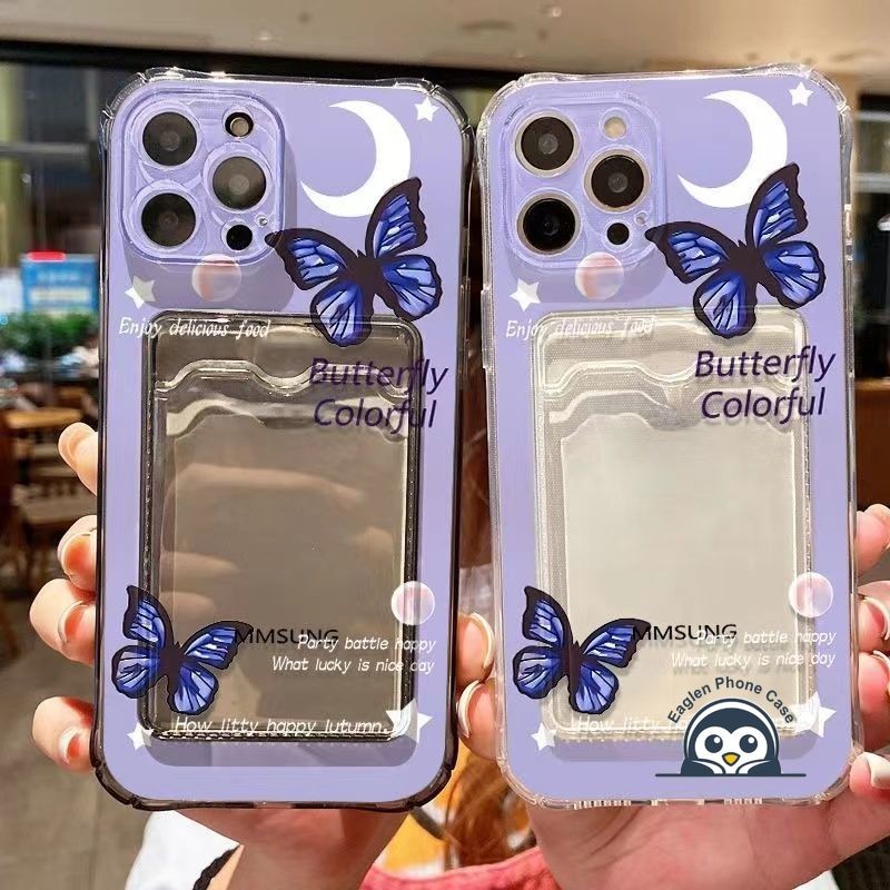 การ์ตูนผีเสื้อผู้ถือบัตรเคสโทรศัพท์สําหรับOPPO A57 A57S A57E A77 A77S A36 A96 A76 A15S A15 A55 A74 A