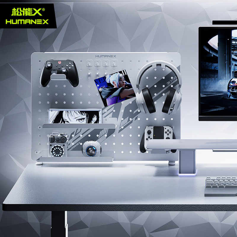 Songneng X Desktop Hole Board แนวตั้งโลหะรูปร่าง Wall อุปกรณ์เสริมคอมพิวเตอร์เจาะฟรี Clip-On ชั้นวาง