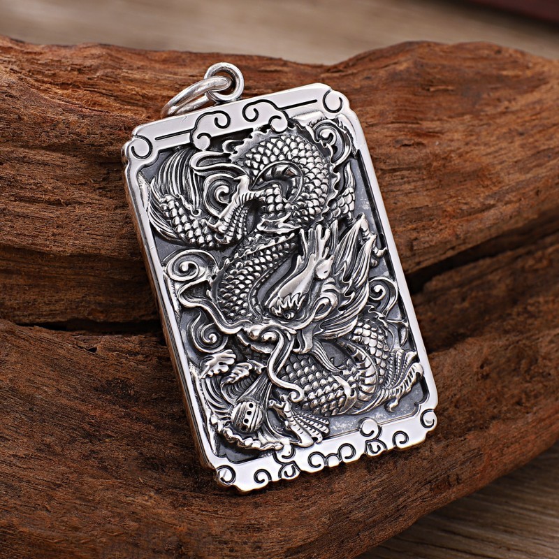 Premium Selection#999Pure Silver Dragon Pendant Men's Personality Domineering Chinese Dragon Vintage