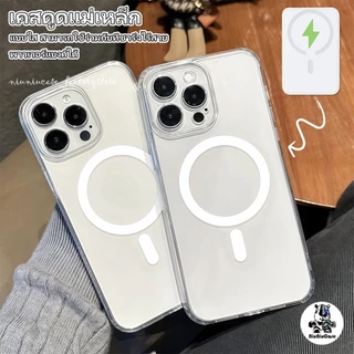 TPU เคส For iPhone 11 12 13 14 15 16 Pro Max X XS Max XR 15 16 7 8 Plus ใสเคสโทรศัพท์มือถือ เคสโทรศัพท์แม่เหล็กสําหรับ