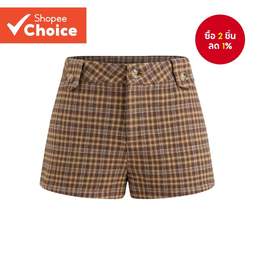 ผู้หญิงลําลองลายสก๊อตกระเป๋าสั้น L110AD476