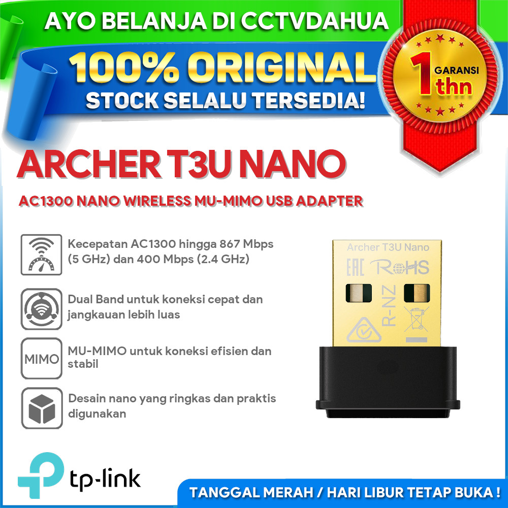 TP-LINK ARCHER T3U Nano AC1300 Nano WIRELESS MU-MIMO USB ADAPTER