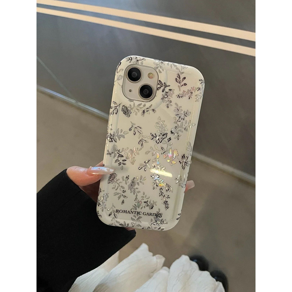 ญี่ปุ่นเกาหลี Feather เส้นด้ายดอกไม้ iPhone15Promax เคสโทรศัพท์ Apple 14/13/11 รวมทุกอย่าง xs/xr นุ่