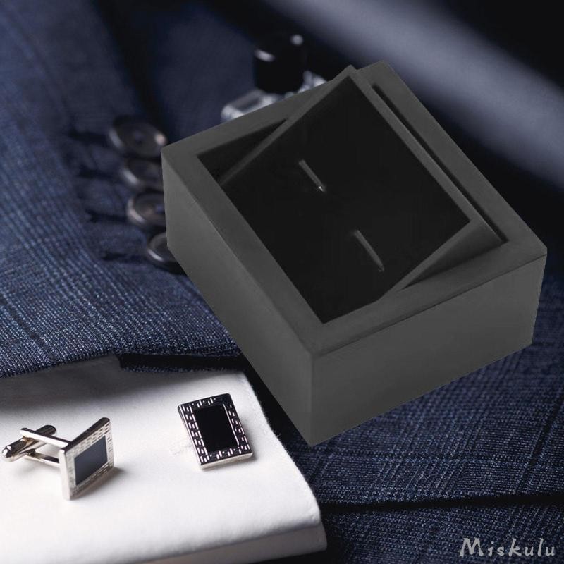 [Miskulu] Cufflink Box Case Cuff Links Box กล่องต่างหูขนาดเล็กสําหรับผู้ชายผู้หญิงกล่องเก็บเครื่องปร