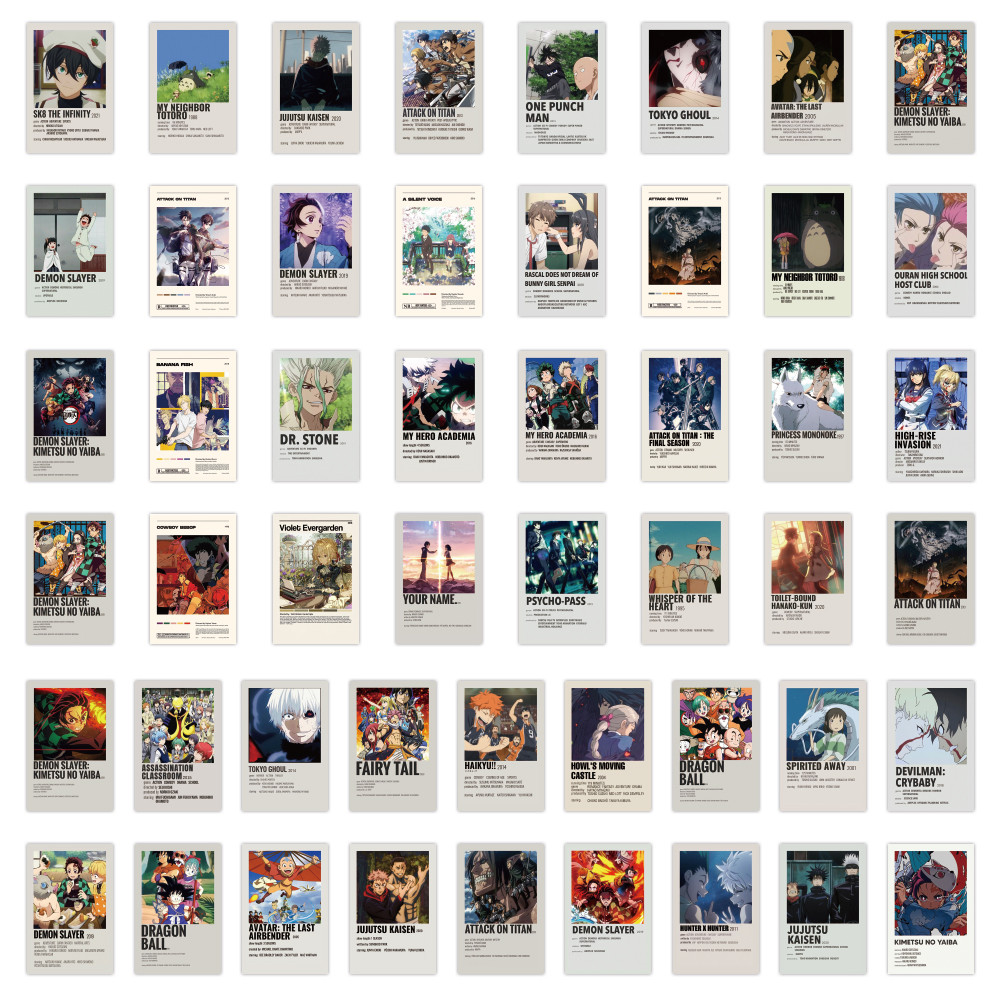 สติ๊กเกอร์สไตล์อะนิเมะผสม (50 ชิ้น) - ตกแต่งน่ารักสําหรับกระเป๋าเดินทาง, ถ้วยน้ําและเคสแท็บเล็ต - รูปที่ 2