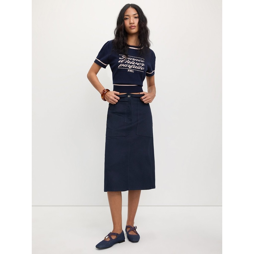 [Pomelo] กระโปรงคาร์โก้ผ่าหลัง / Back-Slit Cargo Skirt