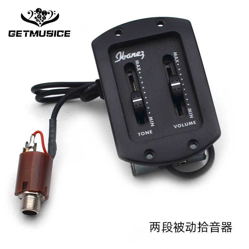 IB Classic 2-Segment Passive Guitar Pickup Guitar แรงดันไฟฟ้าเครื่องขยายเสียงไฟฟ้า Balancer สีดํา