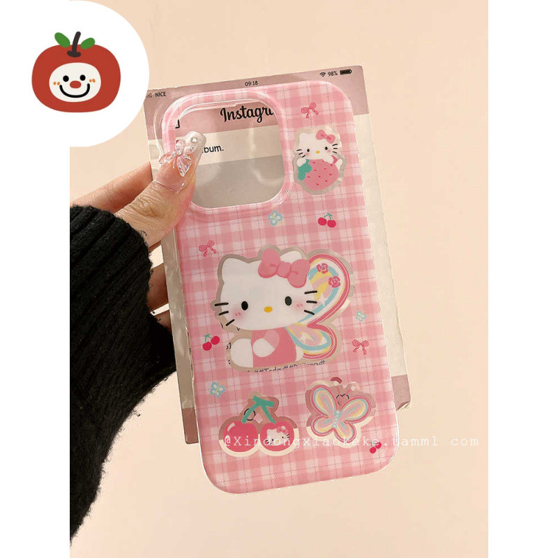 Kitty โรแมนติกปลอกเชอร์รี่ Hp Oppo A6 Reno 15 5G A6x A6 Pro Reno 14F 14 Pro 5G A5 2025 A5X A5I A78 A