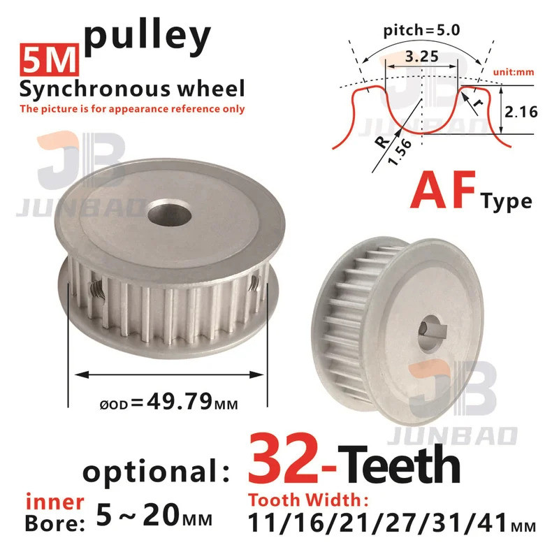 32T/32-HTD5M Timing Pulley,Premium Aluminium Build, Durable & High - Speed Transmission for Machiner