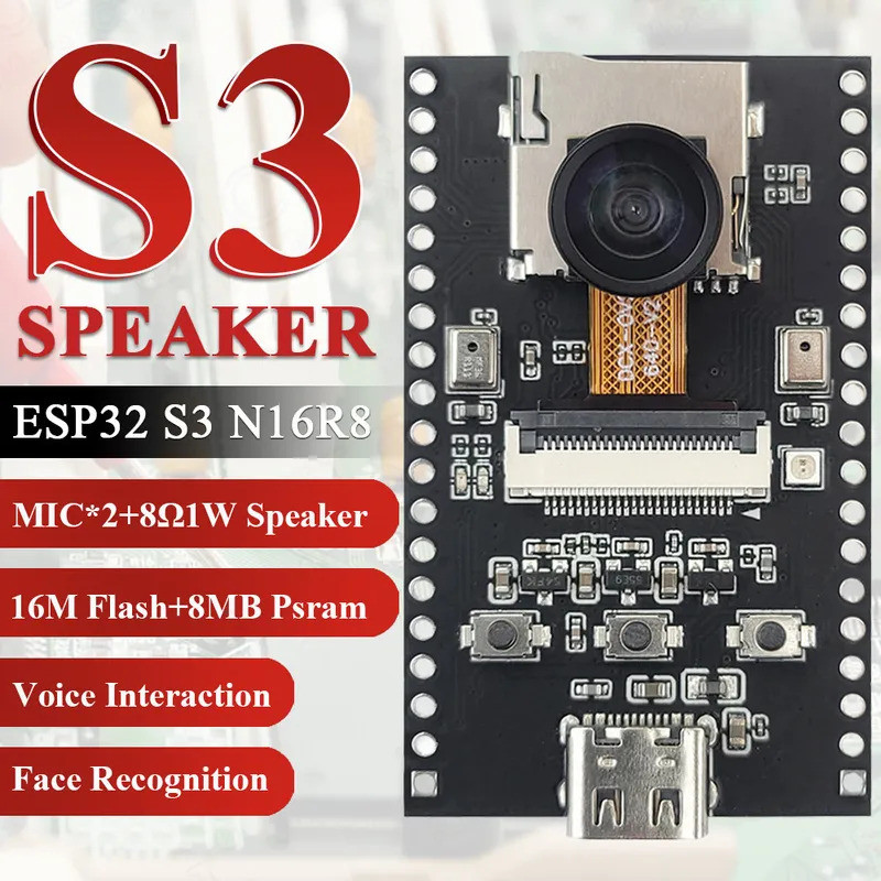 ใหม่ ESP32 S3 CAM ลําโพง Development Board OV2640 Wifi กล้องโมดูลชุด Dual MIC TF Slot N16R8 CH340X U