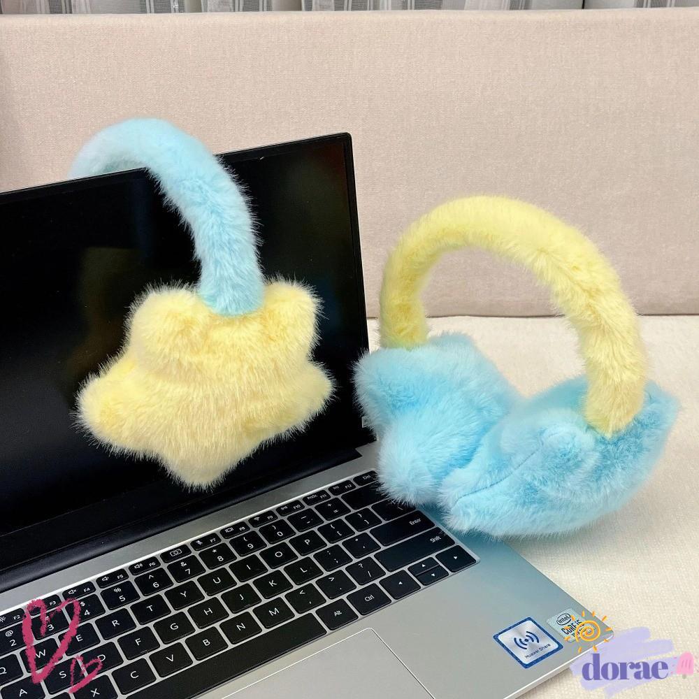 ดอร์เอ้ ที่ปิดหูตุ๊กตา ลายดาว ให้อบอุ่น เหมาะสำหรับสวมใส่ในอากาศหนาว