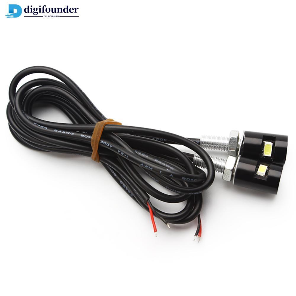 DIGIFOUNDER 2 ชิ้นรถจักรยานยนต์จํานวนใบอนุญาตไฟ 12 โวลต์ LED 5630 SMD Auto Tail ด้านหน้าสกรู Bolt หล