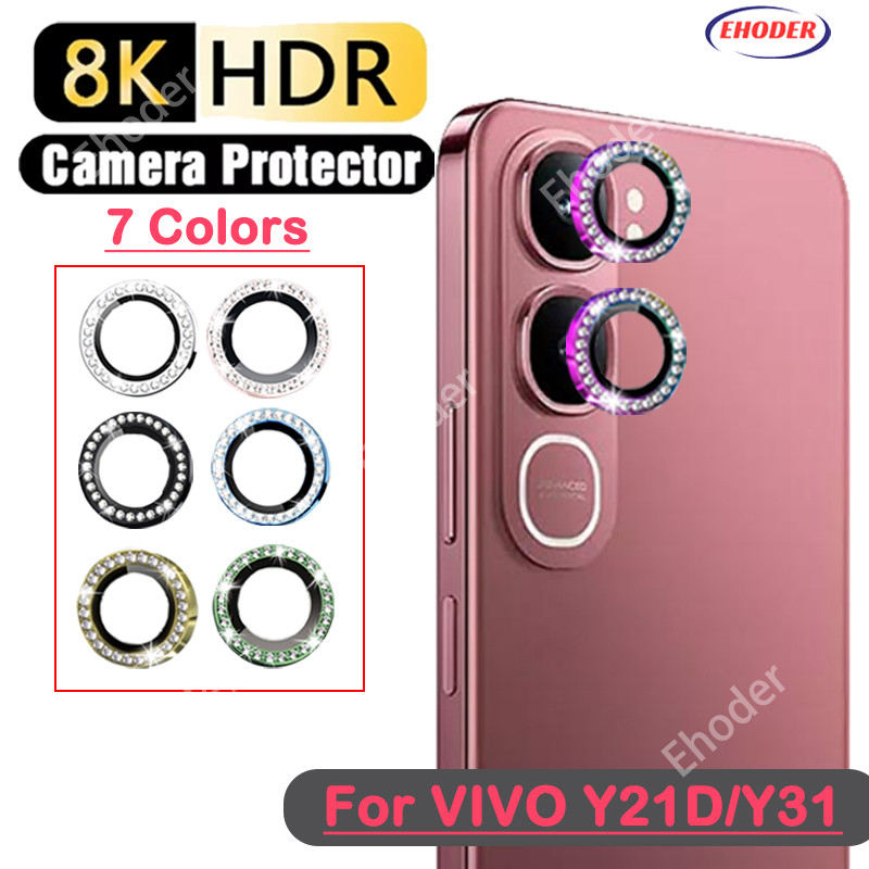 เพชรโลหะแหวนป้องกันกล้องฟิล์มสําหรับVIVO Y21D Y31 5G 2025 คลุมทั้งหมดสําหรับVIVOY21D VIVOY31 21Dเลนส์เชลล์