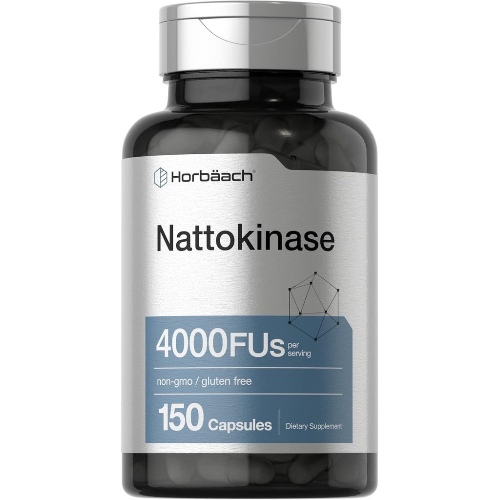 อาหารเสริม Nattokinase 4000 FU | 150 แคปซูล | ไม่ใช่จีเอ็มโอ ปราศจากกลูเตน
