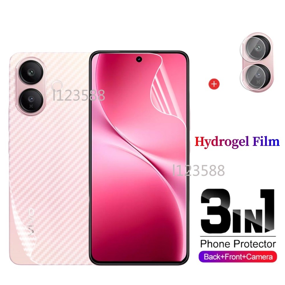 สําหรับ VivoV60Lite 3 ใน 1 Hydrogel ฟิล์มสําหรับ Vivo V60 Lite V60Lite 5G 4G 2025 ด้านหน้า Anti Peep ความเป็นส่วนตัวป้องกันหน้าจอกล้องป้องกันเลนส์นุ่ม Slim