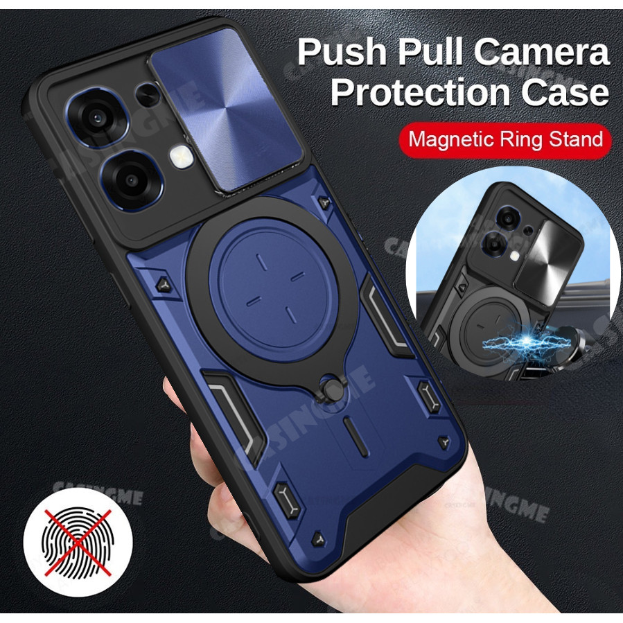 OPPO A6 Pro 5G 2025 เกราะกันกระแทก Push ดึงกล้องปกป้องปลอกสําหรับ OPPOA6Pro OPPO A6 A6Pro A6 Pro A6i 4G 5G 2025 กรณีรถแหวนแม่เหล็กเปลือกปกหลังเคสโทรศัพท์