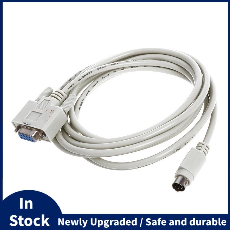 DB9P ถึง 8P Mini Din RS232 ดาวน์โหลดสายสีขาว 8.2 Ft สําหรับ PLC -EH