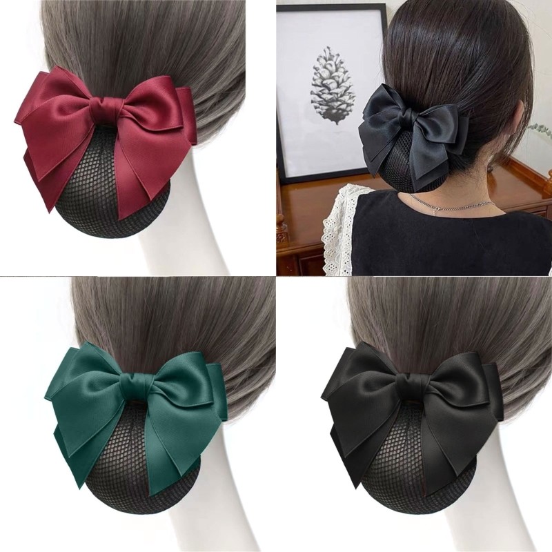 Cozy Snood Barrette Haipin Bowknot Elegant Side Clip กิ๊บติดผมคริสต์มาส Barrette