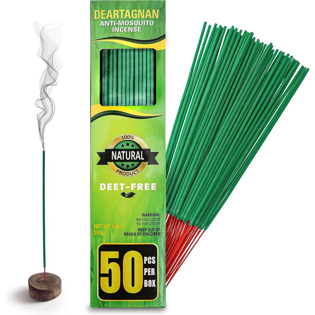Mosquito Repellent Incense Sticks 50 Pieces per Box, for Patio/Natural Ingredients Citronella Oil/Le