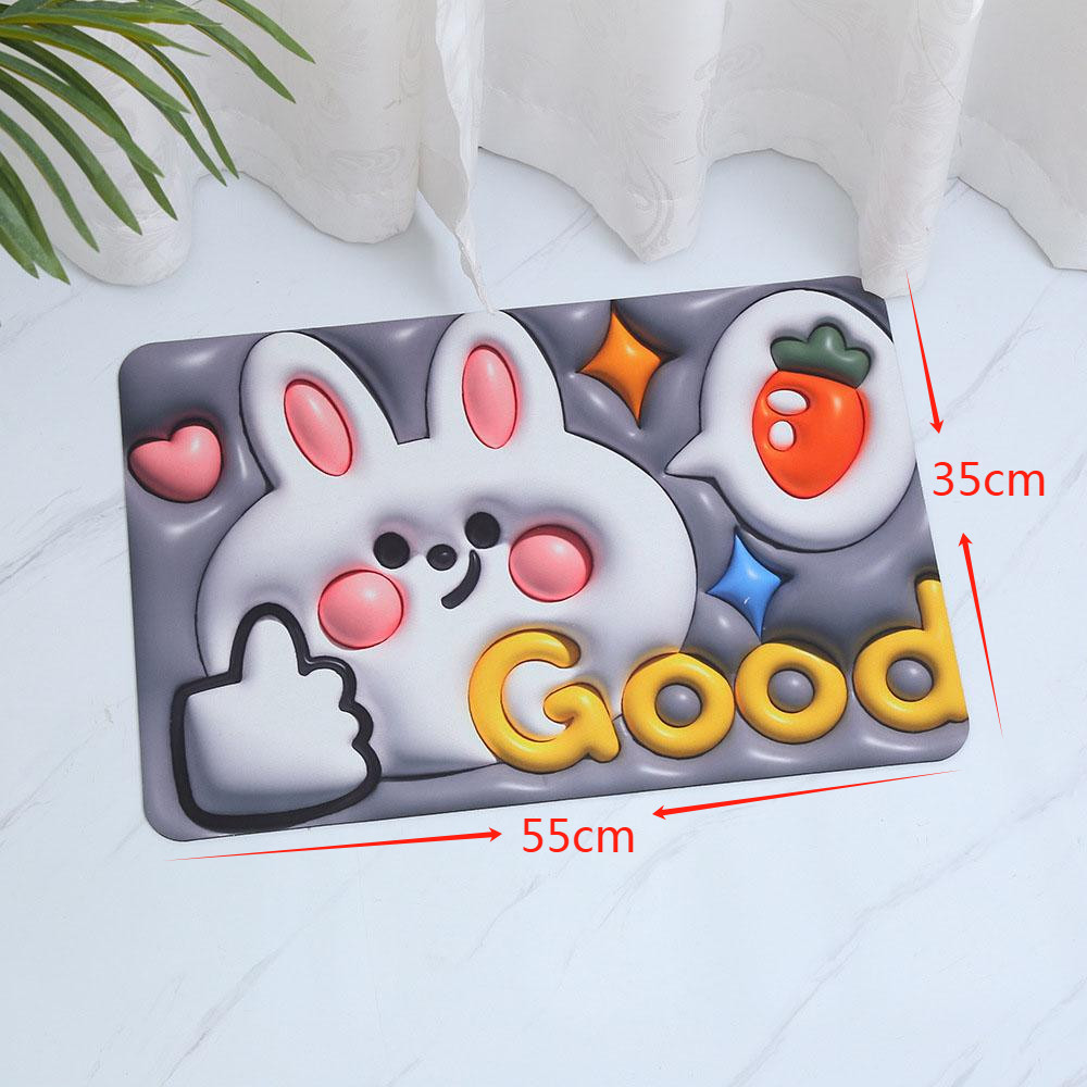 ดีพรมเช็ดเท้า พรมดูดซับน้ำได้ดี 3D มียางกันลื่น รุ่น การจัดส่งแบบสุ่ม 100 รูปแบบ