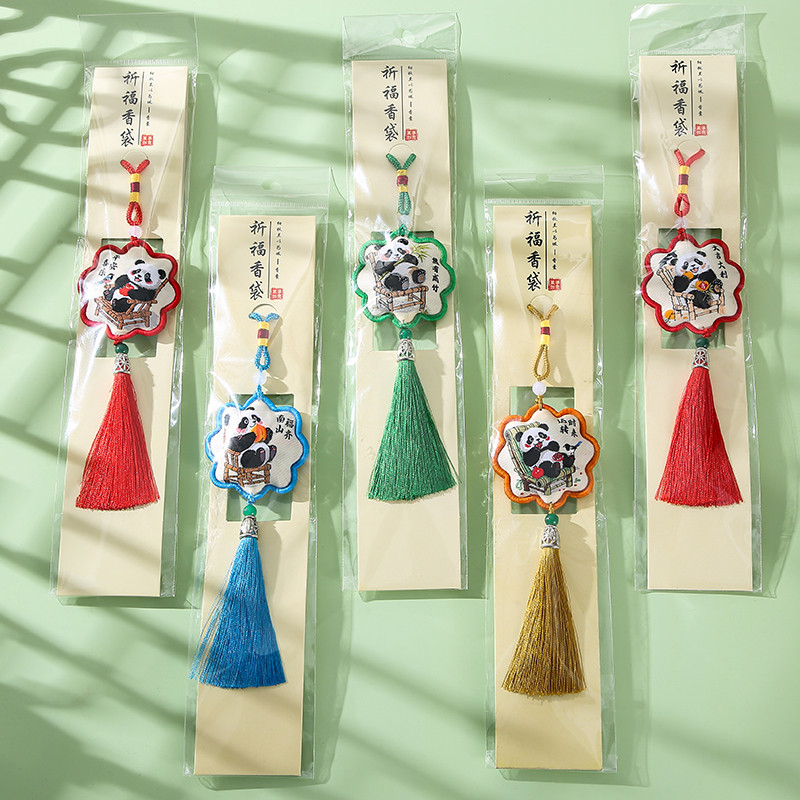 New Product#Panda Embroidered Sachet Hanging Ornament Tourist Souvenir Company Event Gift Chinese St