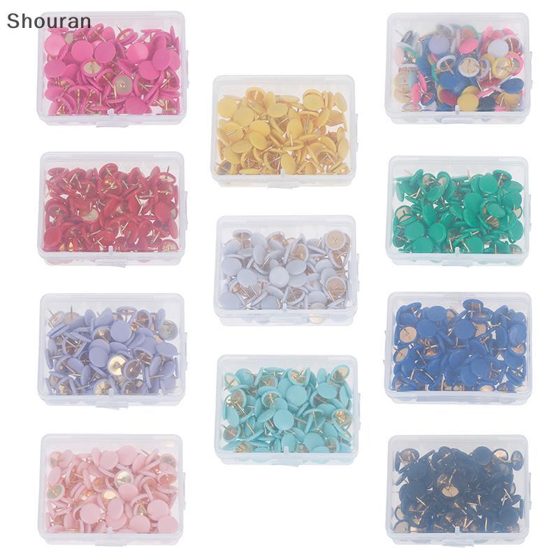 (niangben888) 100 ชิ้นรอบ Push Pins Notangice Board Thumb Tacks Point Bulletin วาด
 [ใหม่]