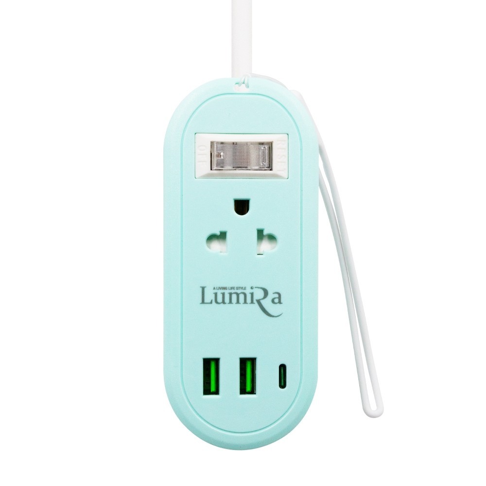 Lumira ปลั๊กไฟพกพา ขนาดเล็ก ปลั๊กม้วน รุ่น LS-024/2U เก็บสายได้ สายยาว1.2 เมตร 2 เต้ารับ 2USB 1USB-C มอก. - รูปที่ 6