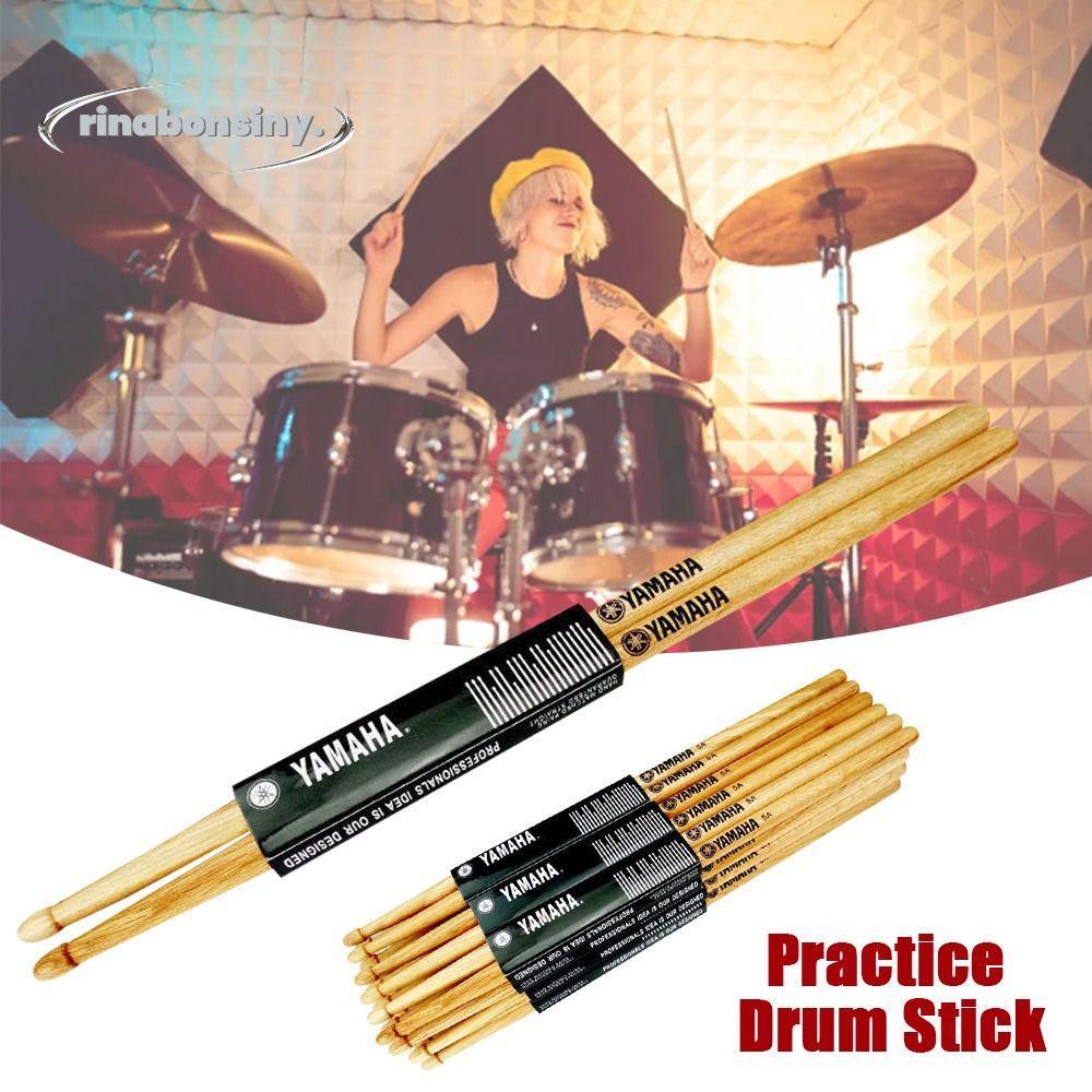 RINABONSINY 2 ชิ้นไม้ตีกลอง,น้ําหนักเบา 5A/7A Maple ไม้กลอง, Oaks Drumsticks ค้อนกลองไม้เคล็ดลับกลอง