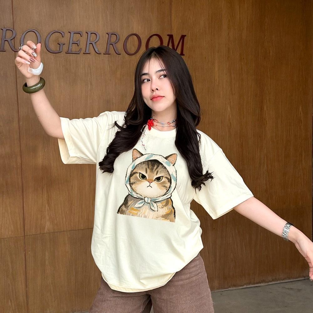 Teddy Tee 💖 เกาหลีสไตล์ เสื้อสาวอวบ พิมพ์ลาย "Orange" ผ้าCOTTON โคตรนุ่ม เสื้อสวยๆ OVERSIZE สวมใส่สบาย【COD】