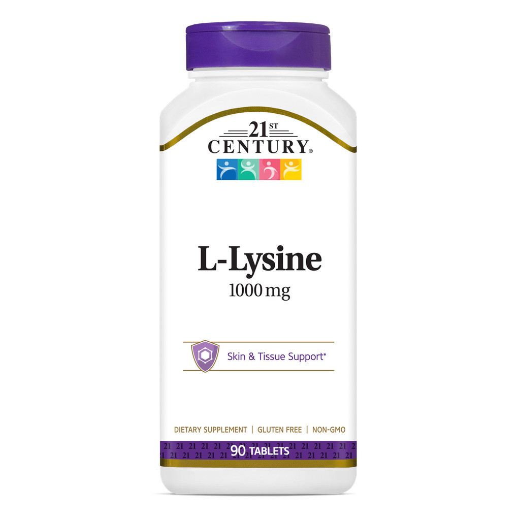 21st Century L-Lysine 1,000 mg. (90เม็ด) ไลซีน กรดอะมิโน