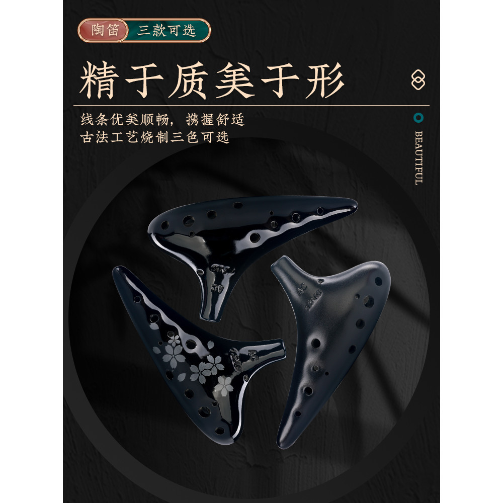 TNG Ocarina 12 หลุม Professional เล่น Ocarina เครื่องดนตรี Alto AC Ocarina เด็กสิบสองหลุม Ocarina แผ