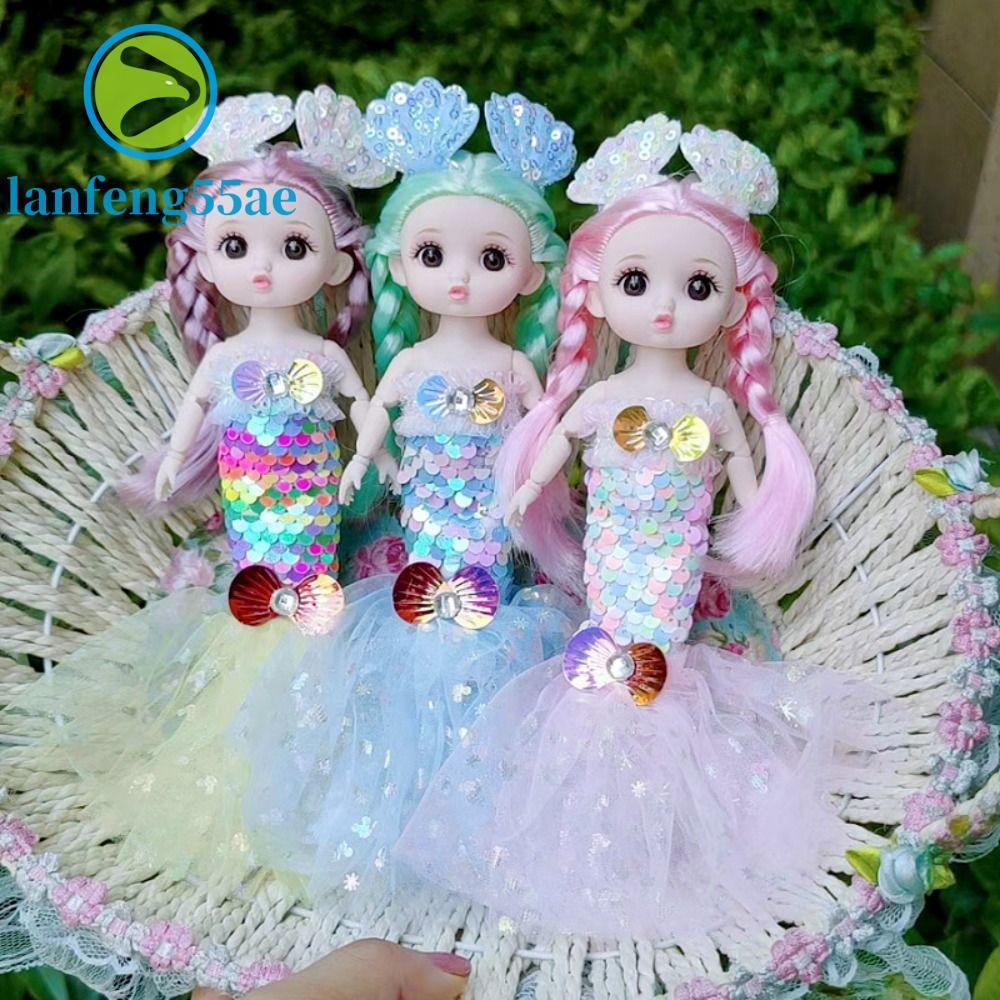 LANFENG Bjd ตุ๊กตานางเงือกของเล่น,BJD Mermaid Joint Movable Bjd Princess Mermaid Doll,ตุ๊กตาคอสเพลย์