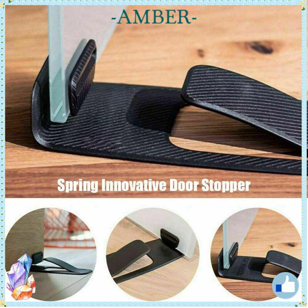 AMBER ที่กั้นประตู, PVC ที่มองไม่เห็นพื้น, มัลติฟังก์ชั่นความปลอดภัยแบบพกพาประตูผู้ถือลิ่มประตู