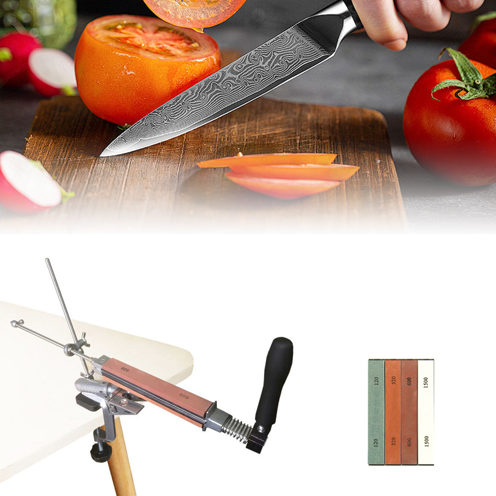 1เซ็ต360องศาย้อนกลับคงที่มุมมีดเหลาที่มี4ชิ้นเหลาหิน,มืออาชีพหินลับขัดระบบลับคม