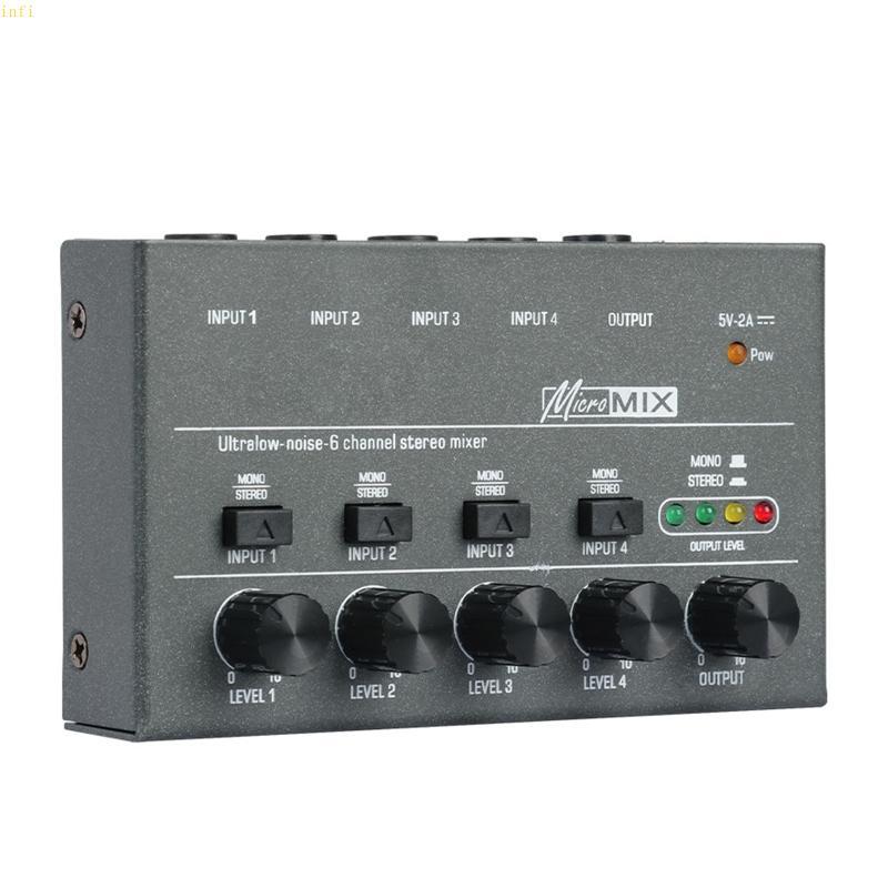 Infi DX400 Mixer สําหรับคีย์บอร์ดผสมเครื่องดนตรีเครื่องผสมเสียงแบบพกพา