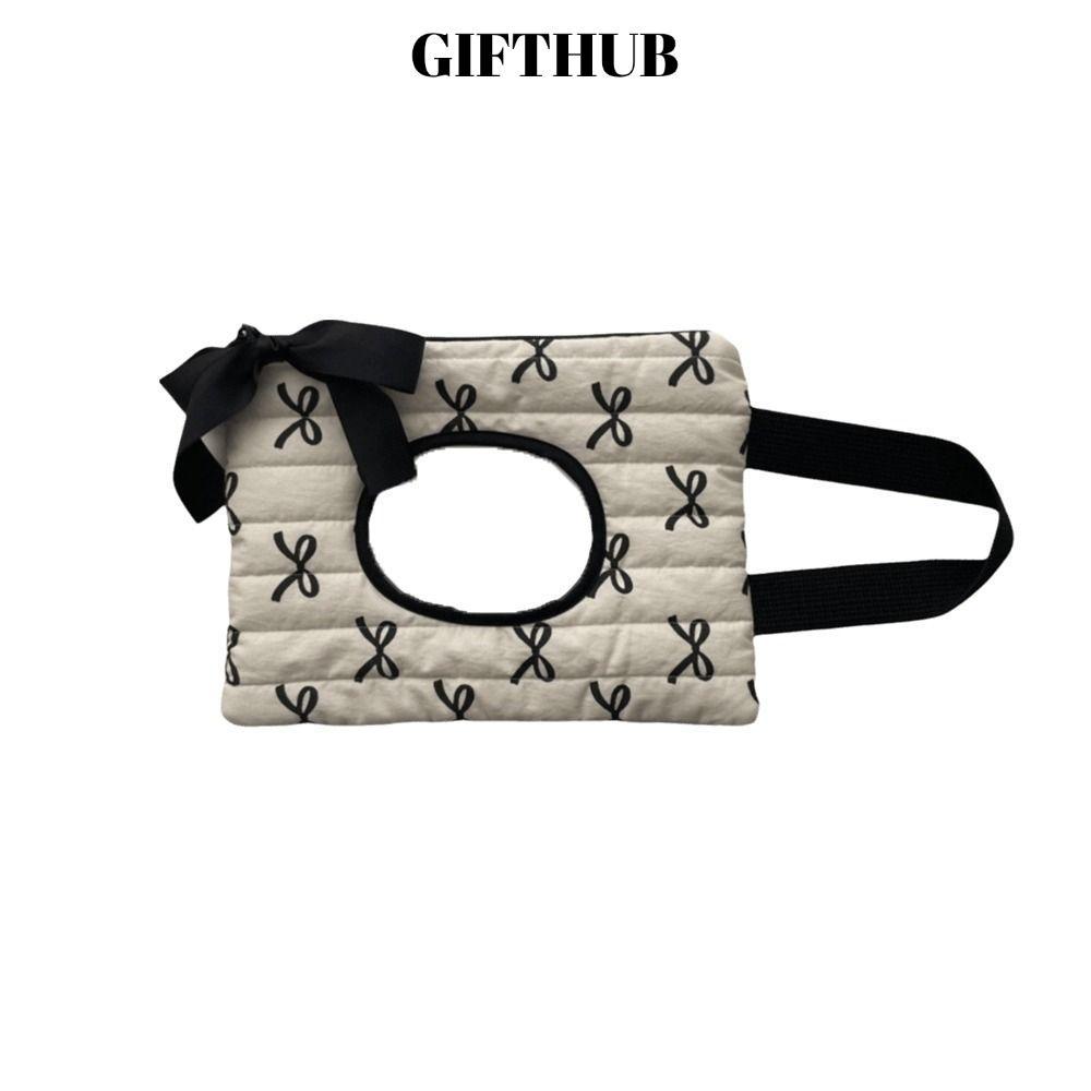 LULLABY กระเป๋าทิชชู่เปียก, โบว์พิมพ์กระดาษทิชชู่เปียกแบบพกพา, กระเป๋าทิชชู่ผ้านวมอเนกประสงค์ห้องนั่