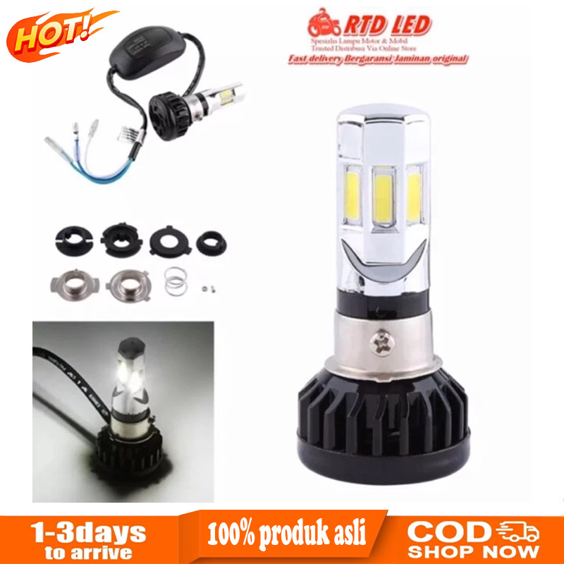 รถจักรยานยนต์ยานยนต์ LED M02E รถจักรยานยนต์ LED H4 H6 6 ด้าน M02E รับประกันเดิม AC/DC 35 วัตต์ 6 ด้า