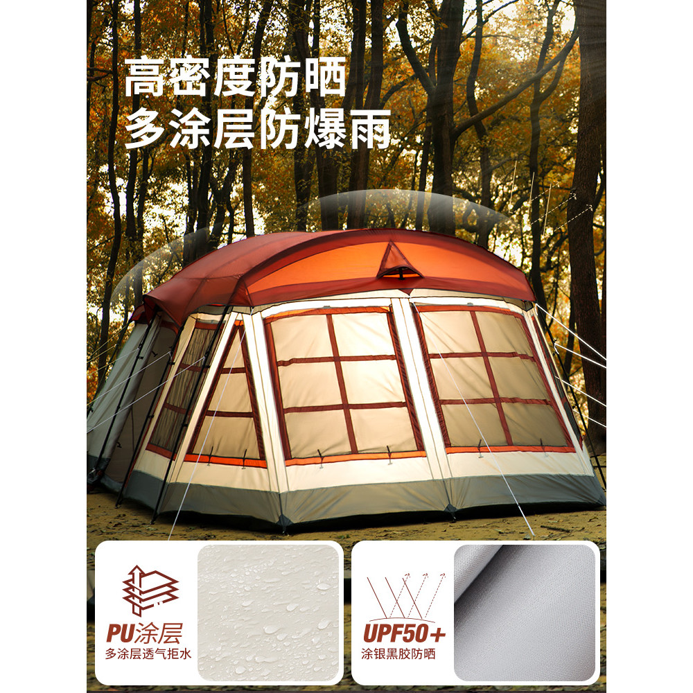 EUSEBIO Two-Room One-Room เต็นท์กลางแจ้ง Camping กันฝน 8-Person 10-Person 12-Person Two-Room One-Roo