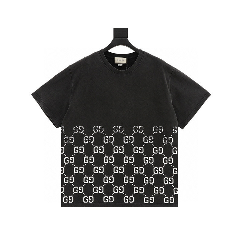 T-Shirt GUCCI ลายพิมพ์ Double GG แขนสั้น สำหรับทั้งผู้ชายและผู้หญิง