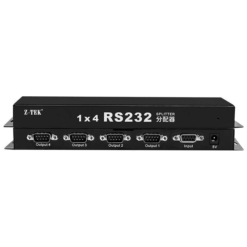Z-TEK RS232 Serial Port Splitter One-In Four-Out ztek Splitter Converter Collector One-In-4 Channel 