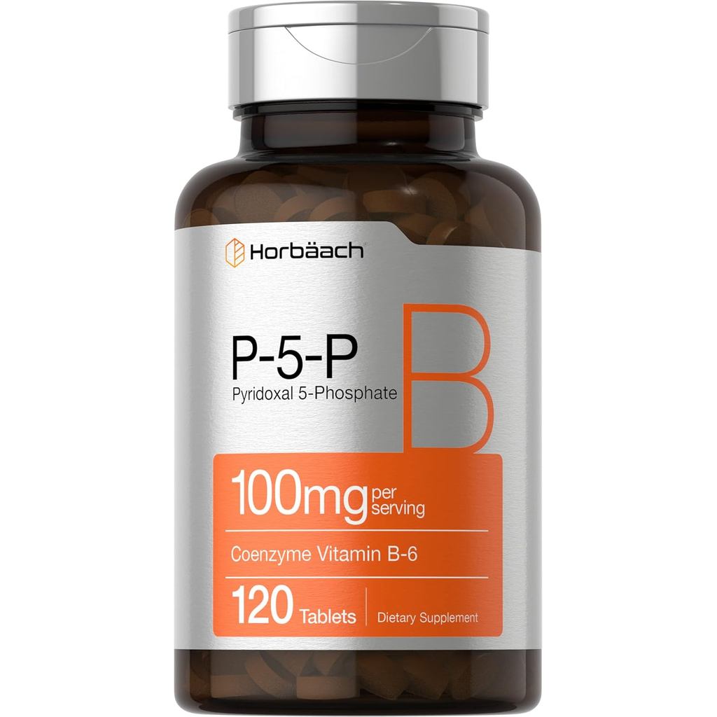 Horbäach P5P Activated Vitamin B6 100mg | 120 Tablets | Vegetarian Supplement, Non-GMO, Gluten Free 