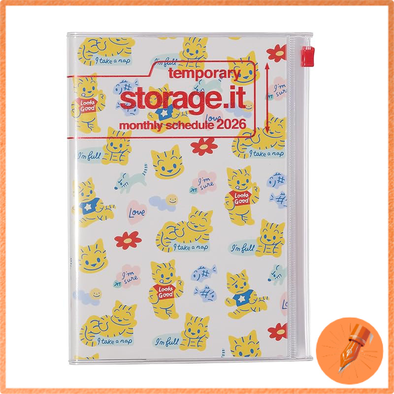 2026 Monthly Planner B6 Size with Storage Design