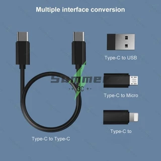 Summer อะแดปเตอร์ USB, สายชาร์จ Micro USB พร้อมอะแดปเตอร์ USB C IP, อะแดปเตอร์ IP เป็น USB C, กล่องเก็บสายชาร์จหลายเส้น