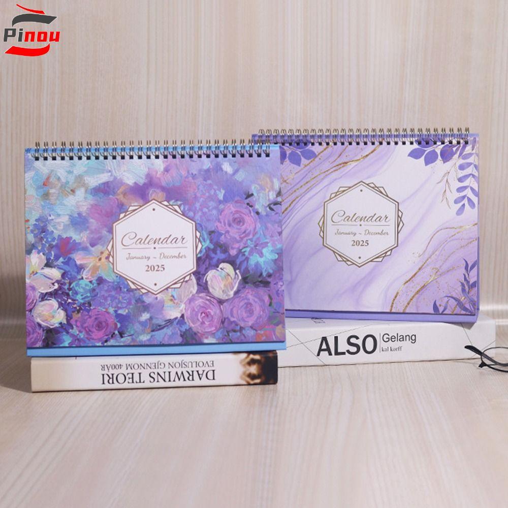 พินOU 2025 ปฏิทินตั้งโต๊ะ, ตารางที่มีประสิทธิภาพ 12 เดือนภาษาอังกฤษปฏิทินตั้งโต๊ะ, กําหนดการแบบพกพาว