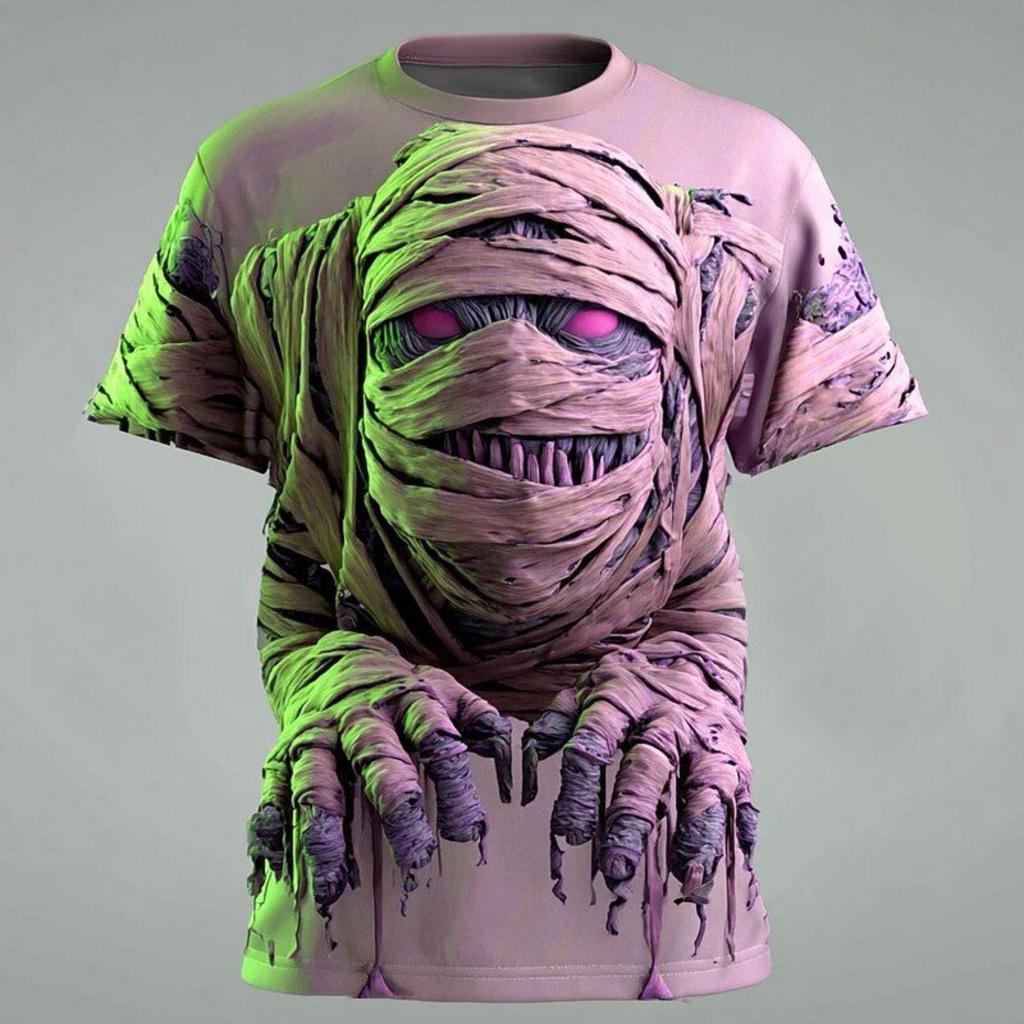3D Zombie Graphic T-Shirt: Horror Skeleton Halloween Costume Tee X01