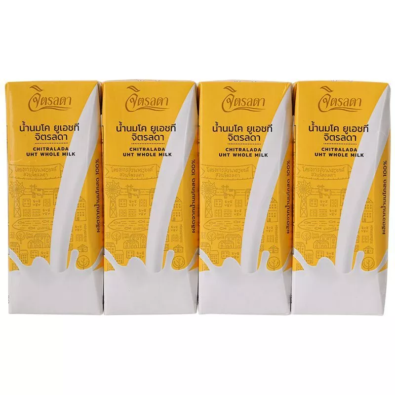 จิตรลดานมยูเอชทีรสจืด 200มล. แพค 4 Chitralada UHT Milk Plain 200ml. Pack 4 [หมายเลขบาร์โค้ด 8850901320071 ]