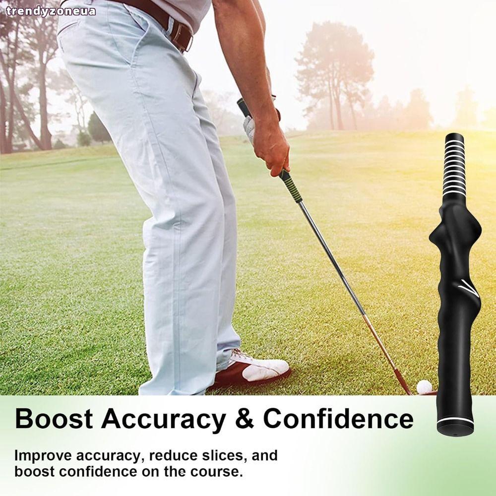 TRENDYZONEUA Golf Swing Training Grip, สีดํา Universal Golf Club Grip, Right-Handed Golf Trainer Gri
