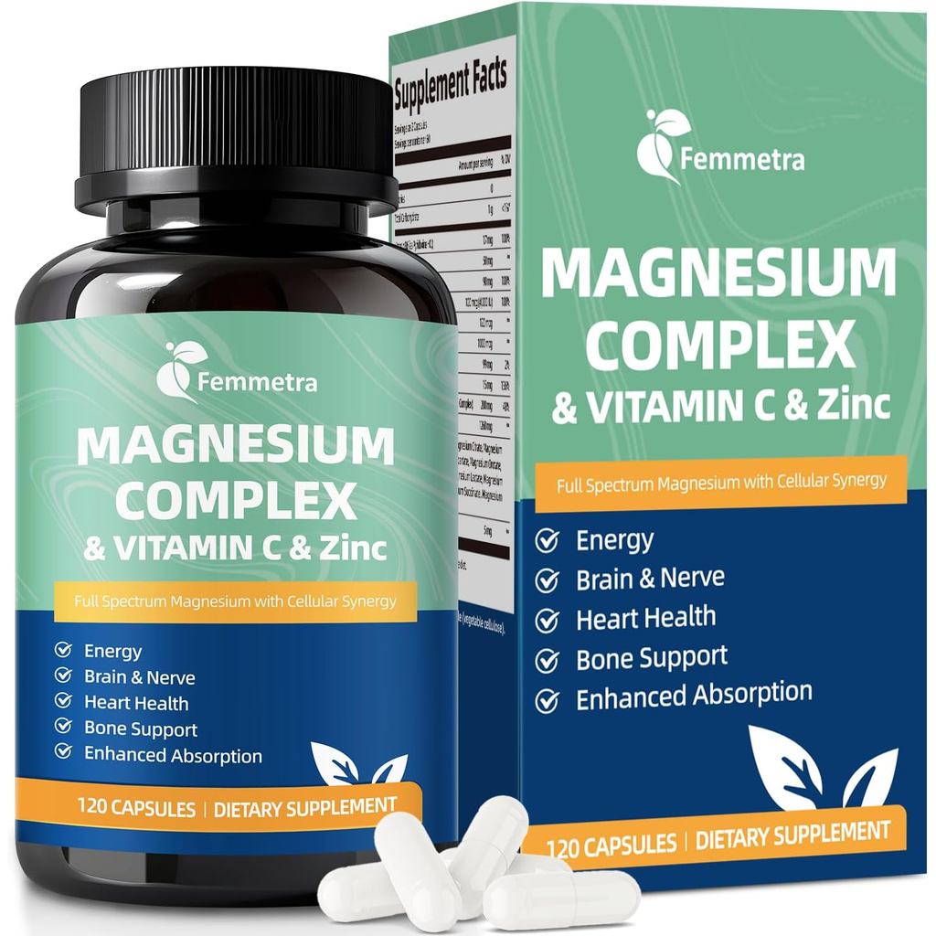 Ultra Magnesium Citrate Complex Zinc พร้อมโพแทสเซียม 99 มก., วิตามิน D3 4000 IU, K2 MK7 120 mcg, C, 